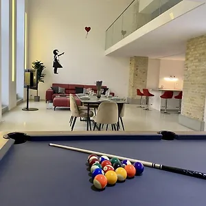 Apartment Loft With Pool Table, Kitchen Island & Gallery